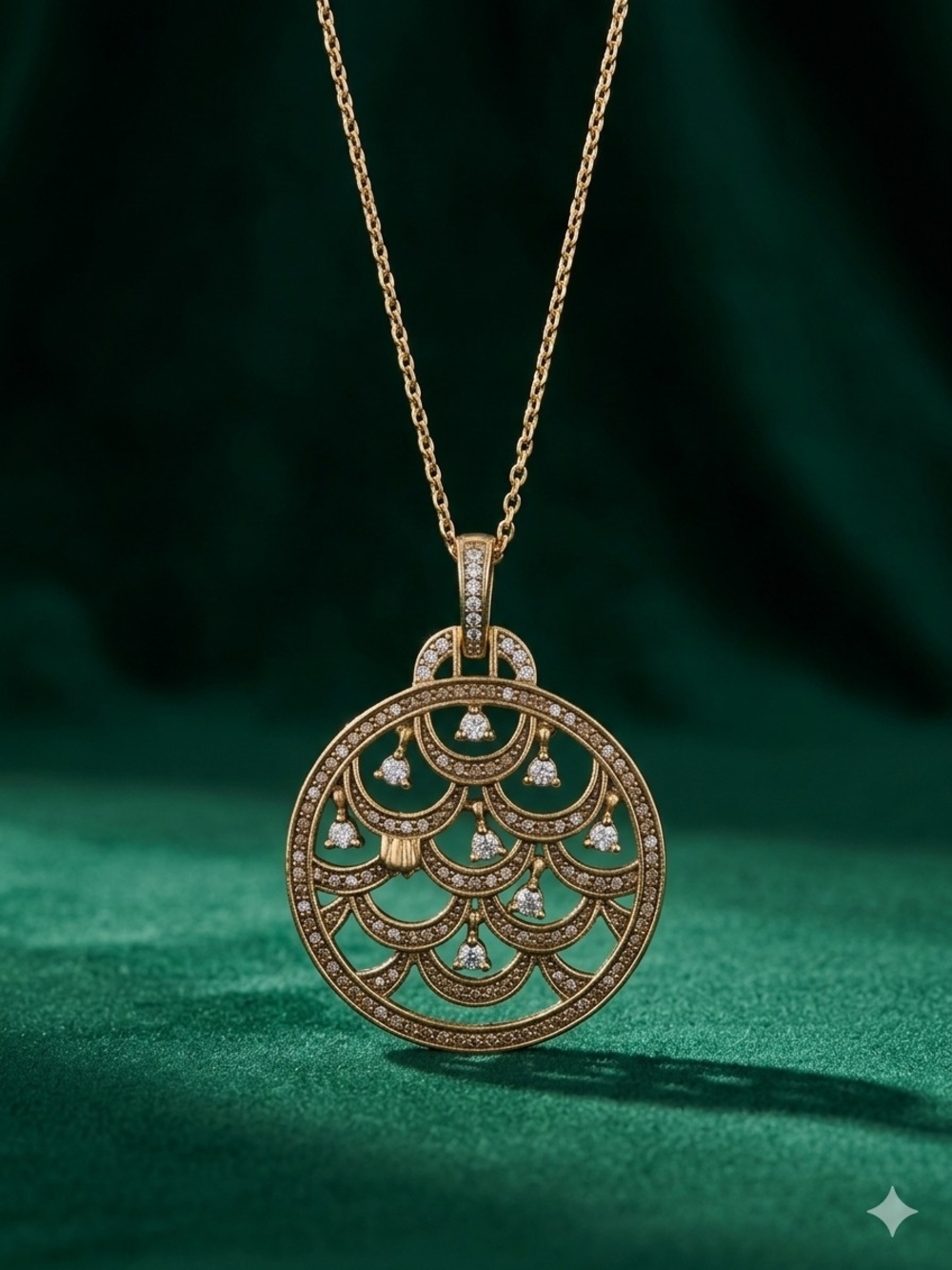 Gold Statement Pendant Necklace